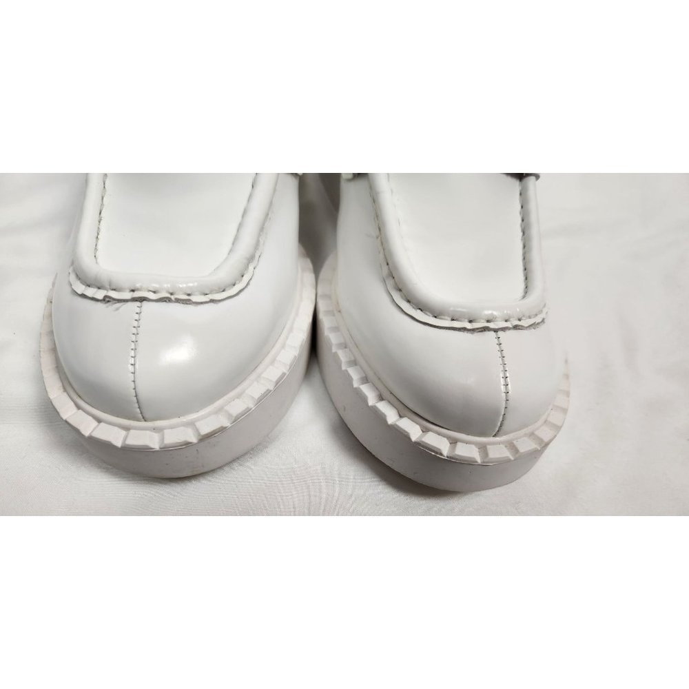 Jeffrey Campbell Women's Sz. 7.5  Librarian Platform Block Heel Loafers In White - Picture 2 of 8